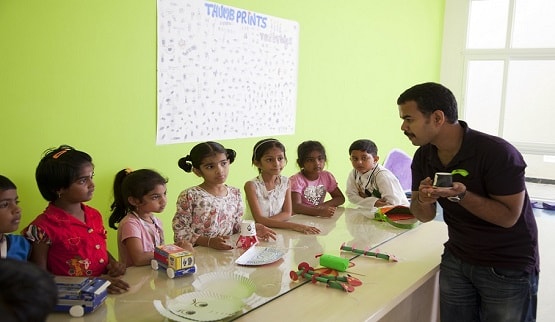 A group of students with a teacher
